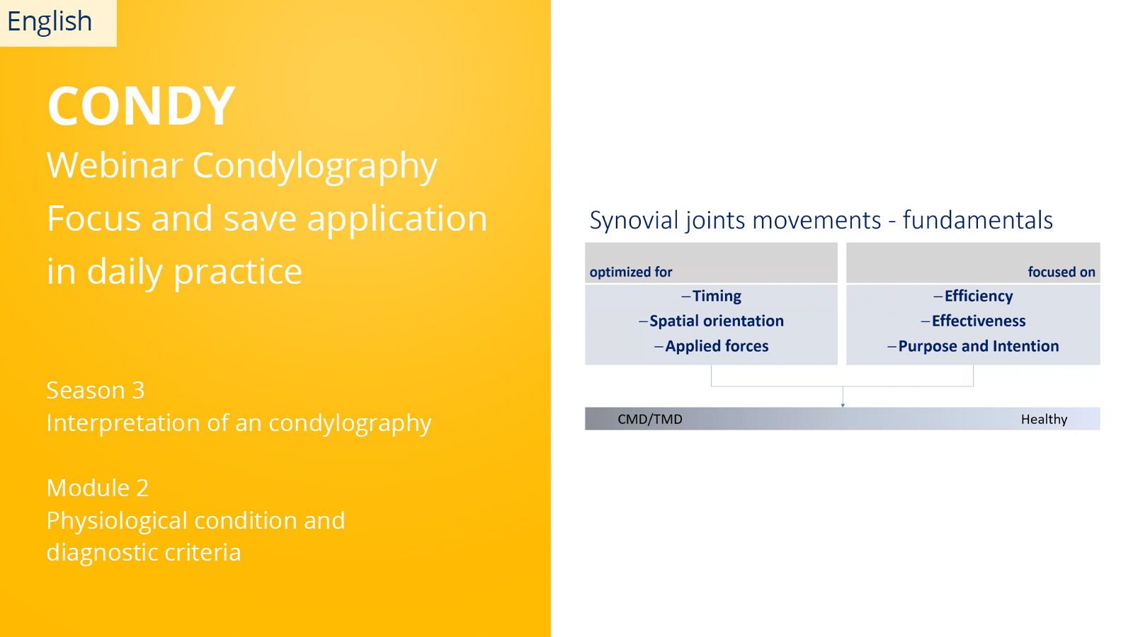 CONDYLOGRAPHY Season 3 – Module 2 – Physiological condition and diagnostic criteria